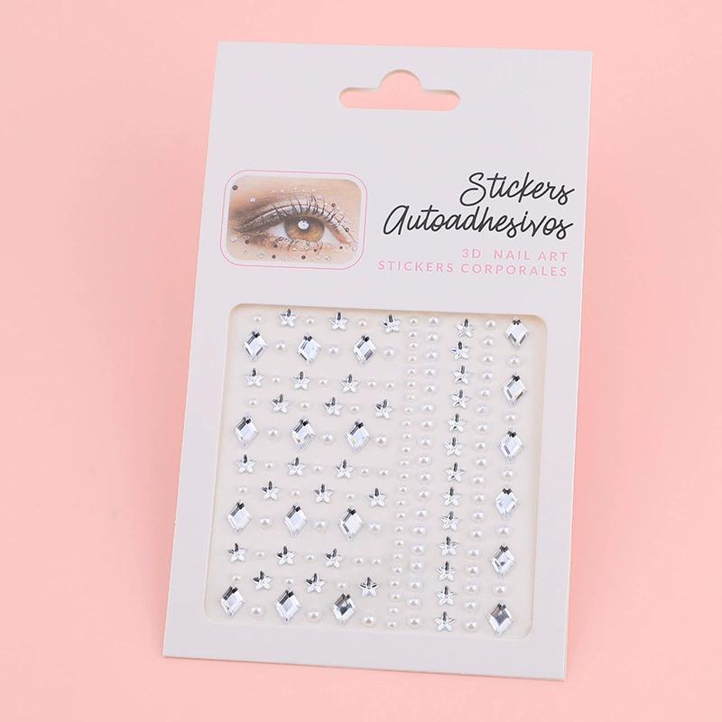 Diamond Eyebrow Tattoo Sticker Glitter Eyeliner Eyebrow Makeup Face Eyes Temporary Tattoo Rock Rhinestone 3D Eyeliner Stickers