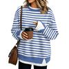 Damen Locker geschnittenes Langarm-Sweatshirt mit Streifen und Look