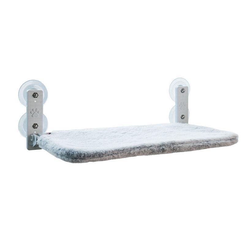 ערסל חתול לשיזוף: מיטה עם כוס יניקה לחלון לחתולים