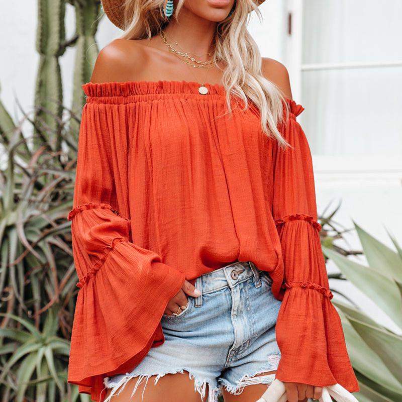 

Однотонный бамбуковый узел Хлопок Женские рукава-трубы Сексуальная весна/лето Топ-мода Свободная футболка Французская Уникальная Ниша Весенний Стиль Новый