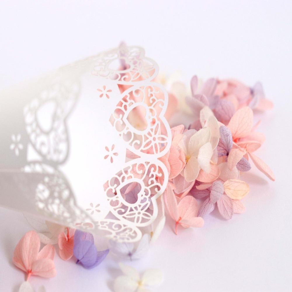 50pcs Laser Hollow Wedding Cones Wedding Decoration Petals Confetti Light Paper Cones