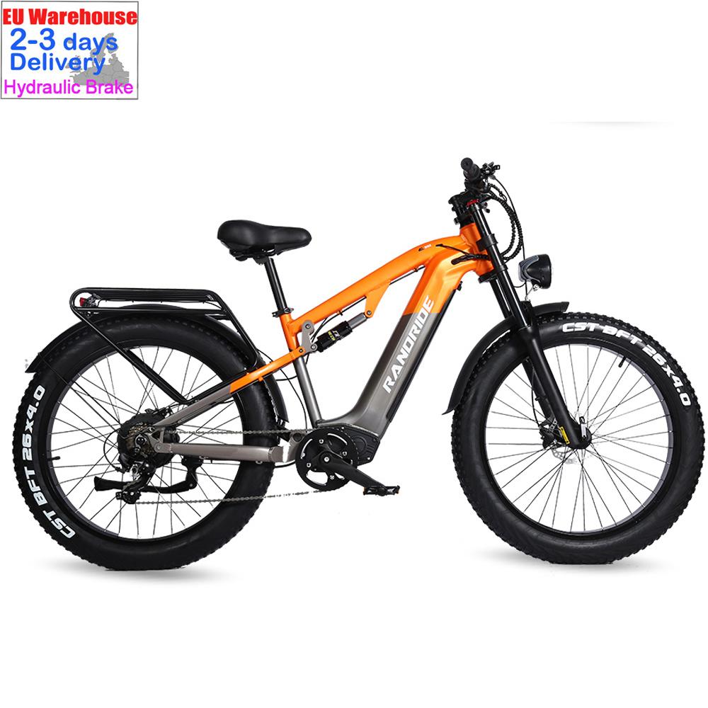 RANDRIDE YX80 2025 Elektrofahrrad 1500W Peak E-MTB 48V20A 80KM Reichweite M315-7 Geschwindigkeit & Hydraulische Bremsen CST 26x4.0 Reifen Feststellbare Federgabel
