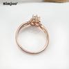 SIMJOO Damen-Ring aus Roségold, Zirkonium-Rosenring, modisches Glamour-Armband