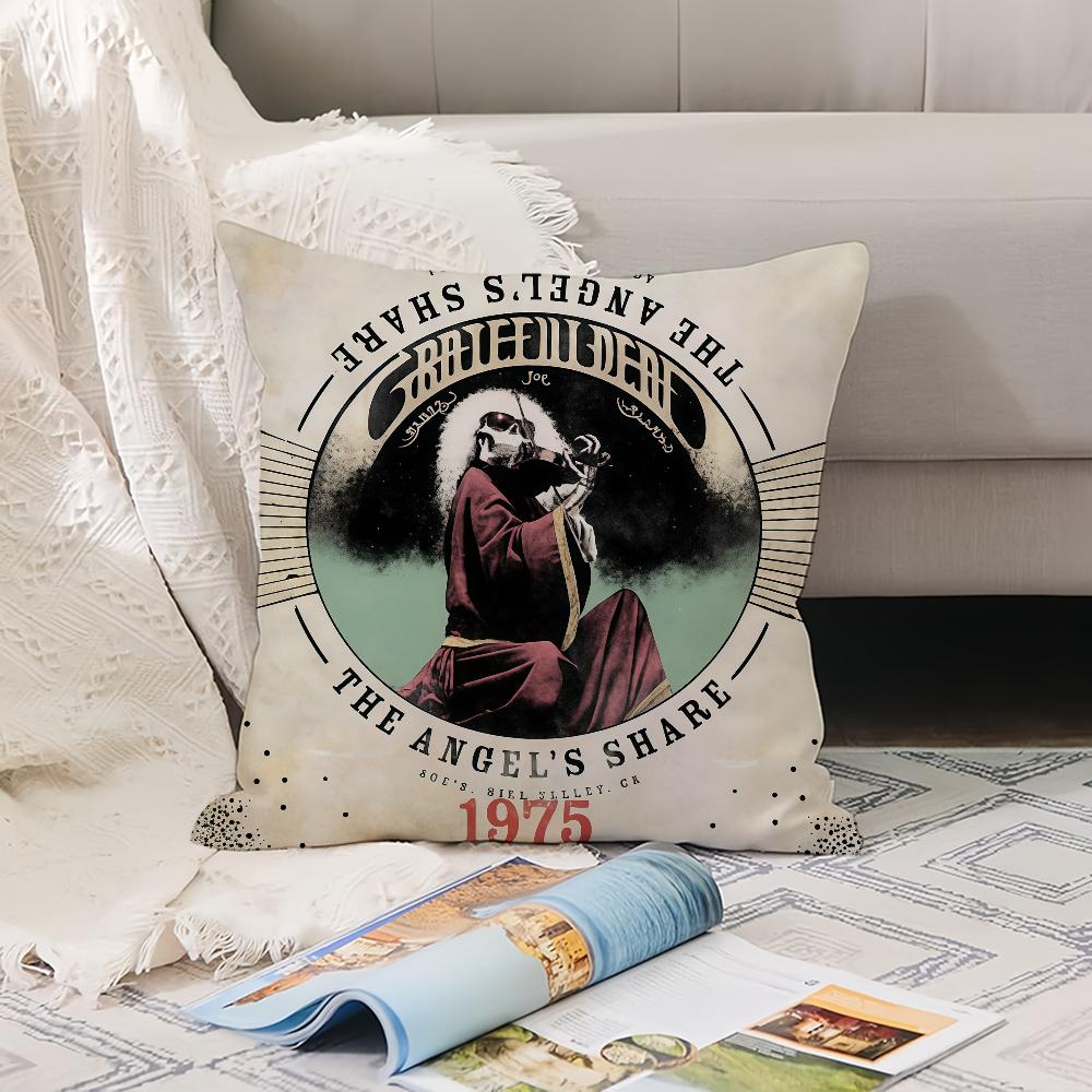 Hot Rock Band G-Grateful D-Dead  Pillow Case Office Cushions Suitable For Sofa Car Bedroom Decorative Cushion Cover