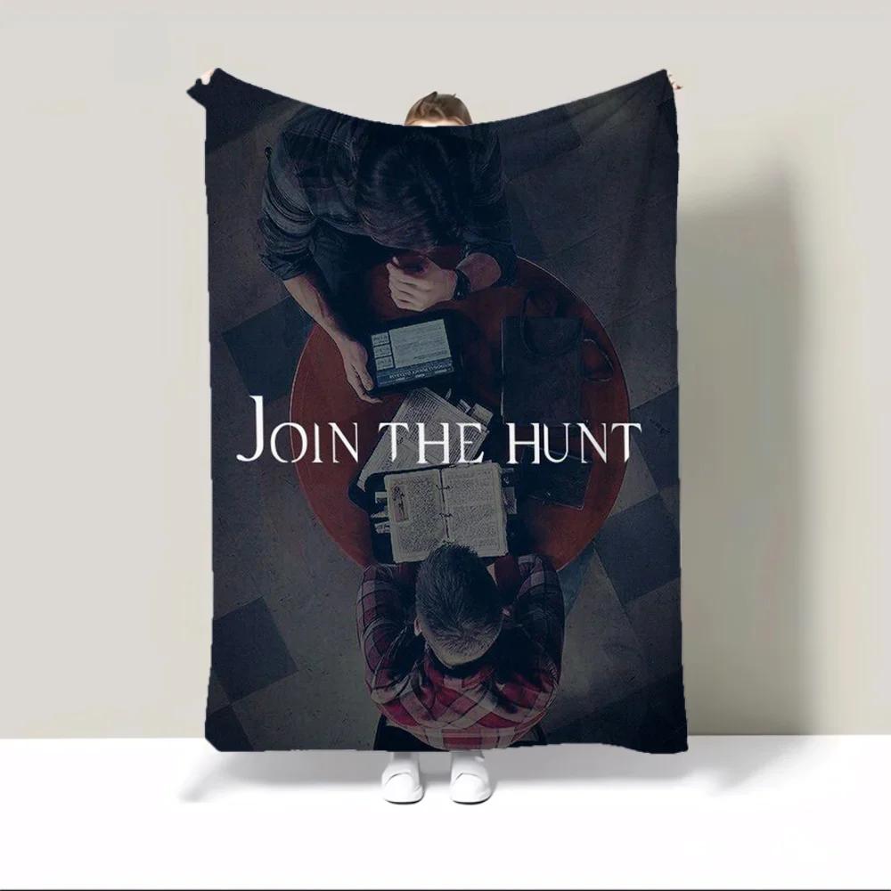 Supernatural Join the Hunt Camping Blanket King Size Fluffy Plaid Fluffy Soft Blankets & Throws Warm Winter Blankets for Sofa