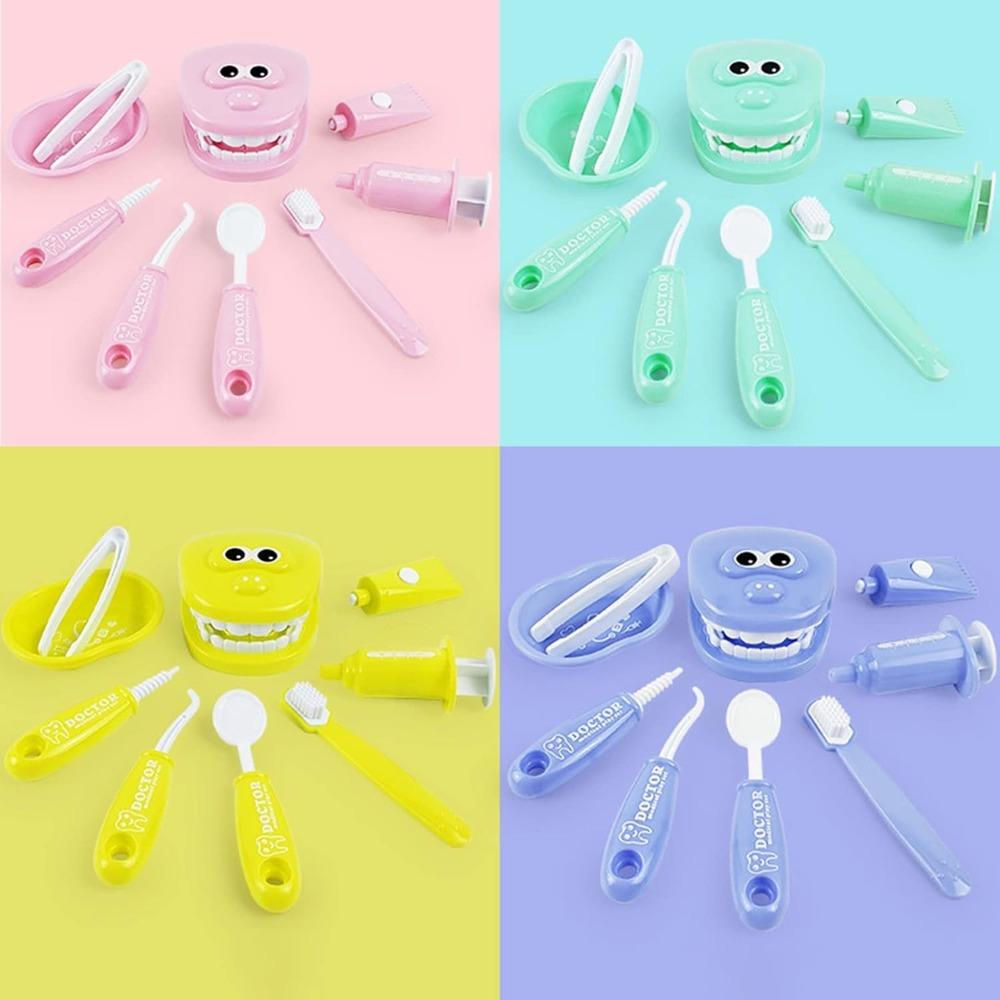 Simulation Plastic Dentist Play Set Medical Kit Pretend Toy For Kids Hygienic Habbit Cultivation Role Play Game For Children