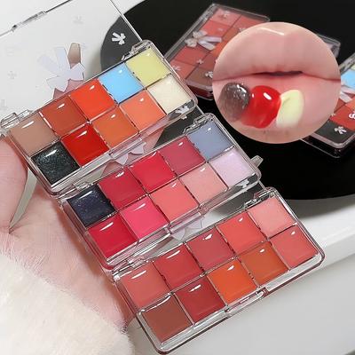 10-farebná zrkadlová krištáľová lesk na pery, hydratačný vodný pohár, červený pomarančový balzam na pery, sexy kyprá make-up paleta