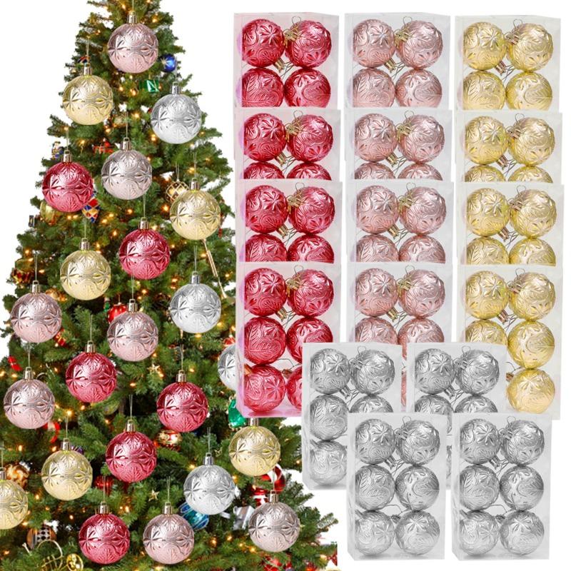 (6Pcs/pack)5cm Firework Electroplated Balls Christmas Tree Hanging Decoration Home Holiday Party New Year Gift Toy Xmas Ornament