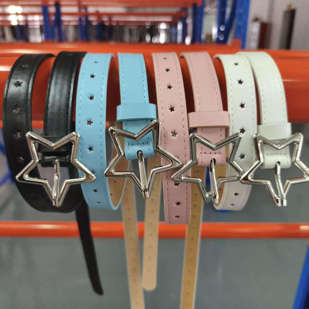 Star Buckle Thin Style Women's Versatile Waist Belt for Jeans and Skirts