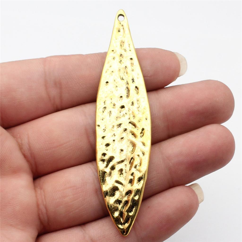 Foglie Grandi Dettagliate Fascino Botanico Bronzo Antico Lega di Zinco Materiali per la Creazione di Gioielli Stile Fabbricante di Gioielli Fascini Metallici