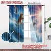 2pcs, 2D FLAT PRINTING Curtains (Without Rod) SharkRiderCat Christmas Holiday Curtains with Digital Printing Machine Washable