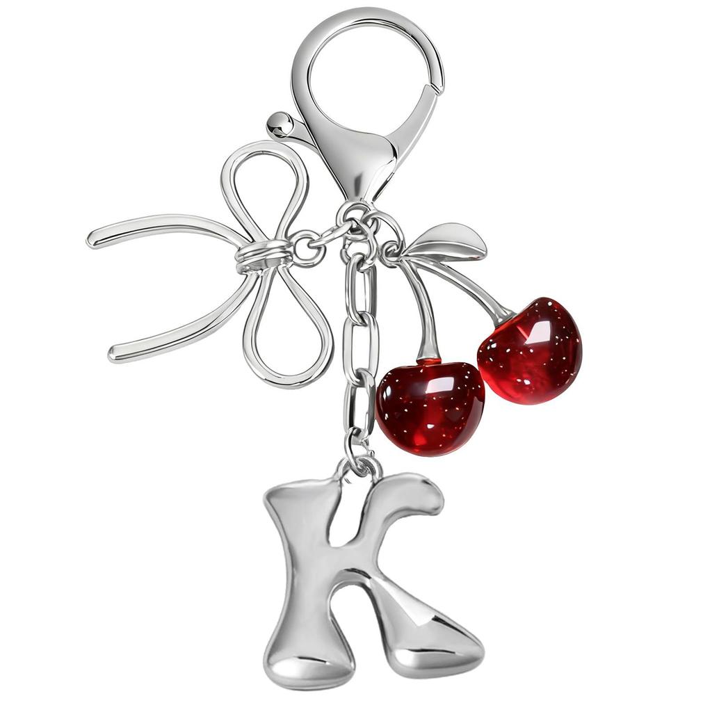 Bubble 26 English Alphabet Bow Cherry Keychain Creative Couple Bag Pendant Pendant