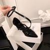 Fashion Pointy 8cm Slim High Heels Sandals Graduation Ceremony Crossed Buckle Roman Black Short Skirt Sexy Sandals