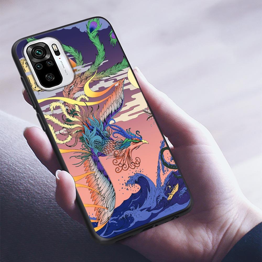 Mythos Legende Kunst Katze Fuchs Fisch Silikon Handyhülle Für Xiaomi Redmi Note 9 9T 10 10s 11 11s 11E 8 7 Poco M3 M4 Pro 5G Hüllen