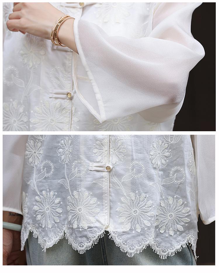 2025 Spring/Autumn Women's Retro Embroidered Short Jacket: Lightweight, Sun-Protection