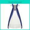 Medieval Themed Costume Dress With Linen Blend Fabric And Flared Skirt For Cosplayers And Enthusiasts
