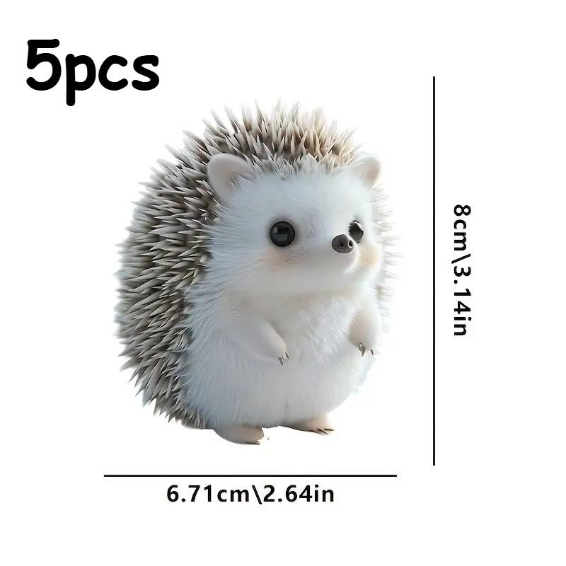 5 pezzi/1 pezzo Portachiavi Riccio 2D | Occhi Espressivi e Orecchie Soffici, Per Decorazione di Borse e Veicoli, Acrilico, Regalo Ideale per Amanti degli Animali