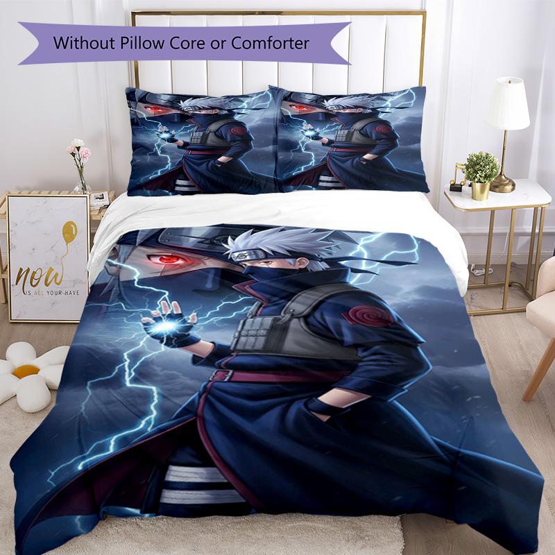 Naruto Quilt Cover Set Design for Playroom Soft Fabric Christmas Gift