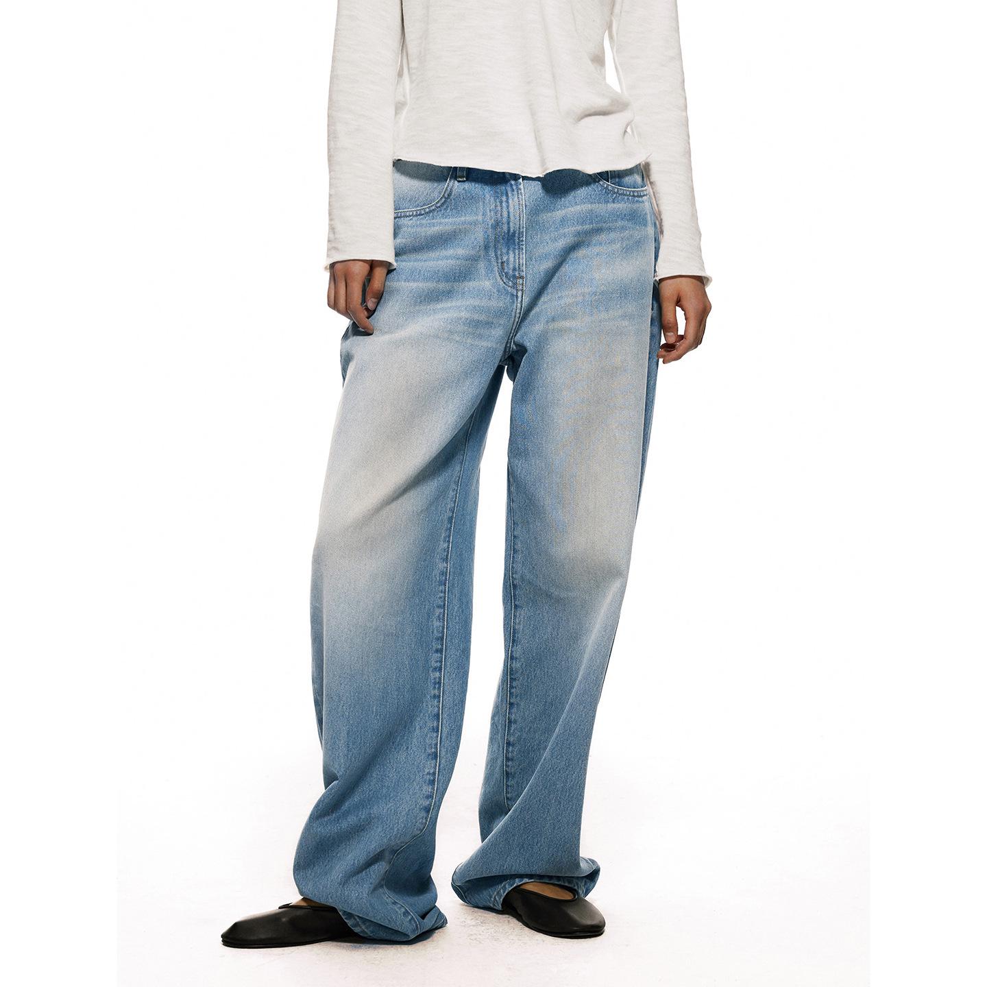 

Alrigh 2494M Light Blue Loose Straight Mid-Low Waist Jeans - 2026 Spring Casual Fashion 0 светло-синий
