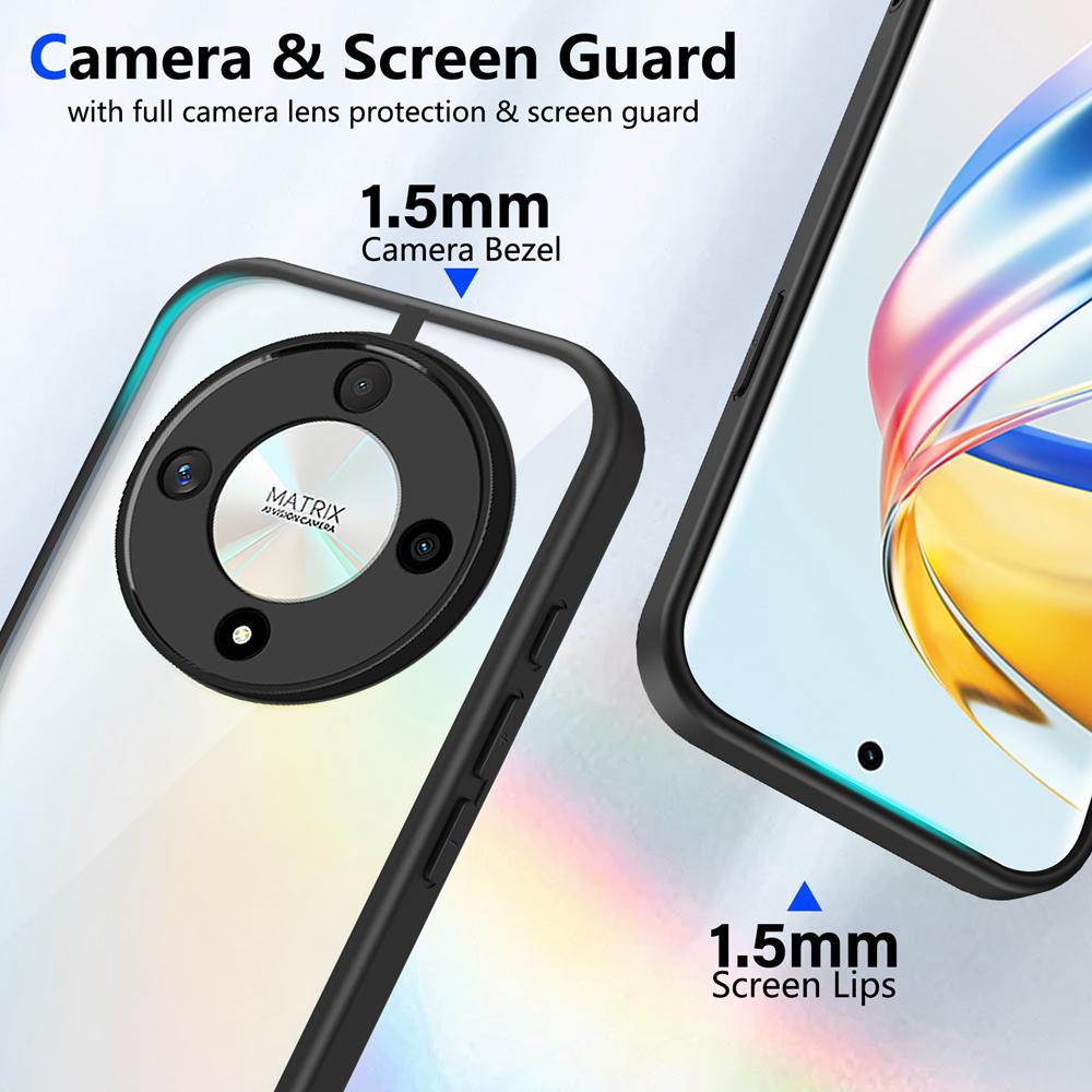 KEYSION Transparent Phone Case for HONOR X9d 5G Soft Silicone+PC Clear Shockproof Phone Back Cover for Huawei Magic 8 Lite 5G