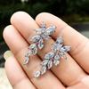 CAOSHI Stylish Wedding Jewelry Drop Earrings for Women Graceful Luxury Silver Color Bright Zirconia Pendant Accessories Gifts