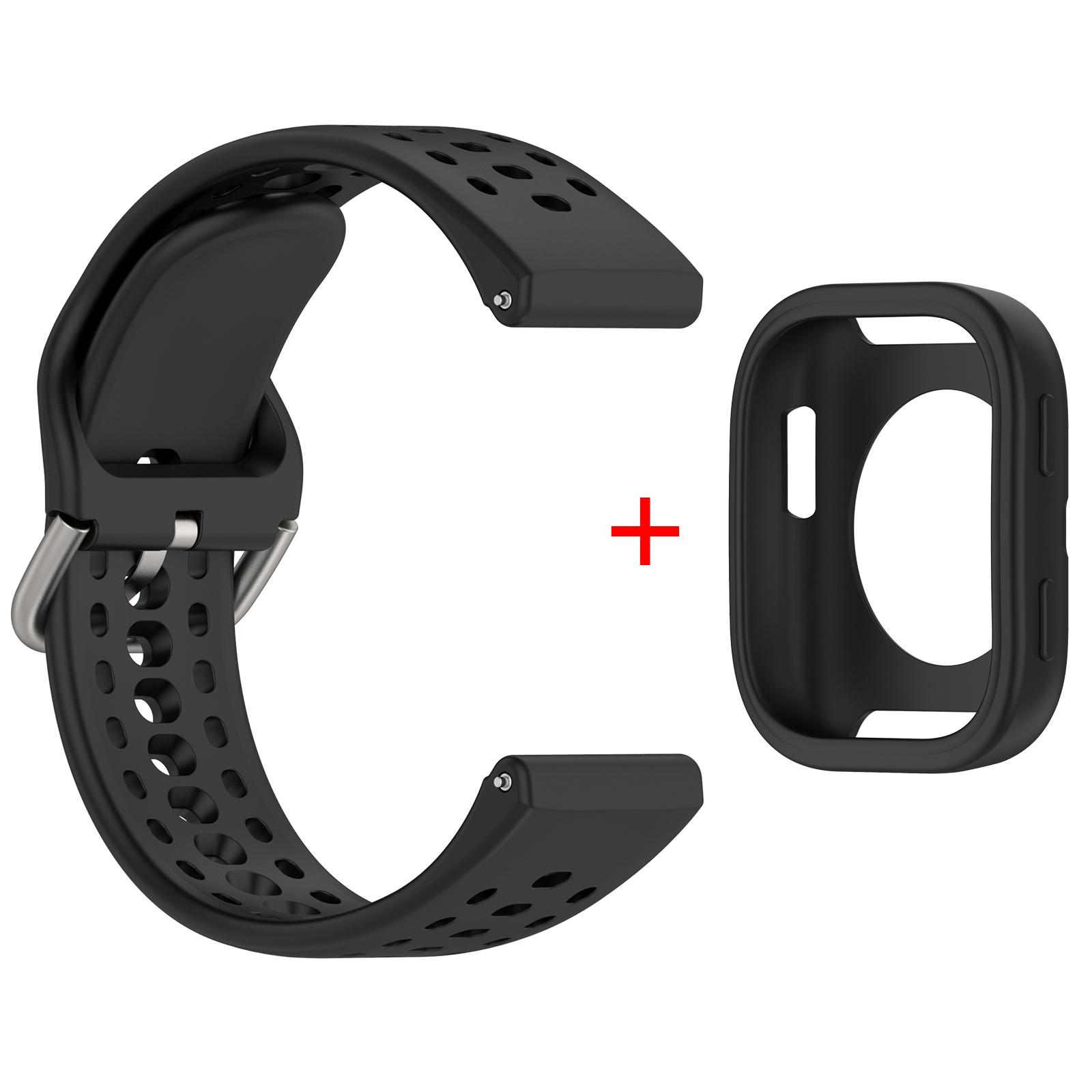 

Оригинальный силиконовый+чехол для Amazfit Bip 6, аксессуары для ремешка, мягкий дышащий ремешок Correa+защитная накладка-бампер для браслета Amazfit Bip6 For Amazfit Bip 6 чёрный