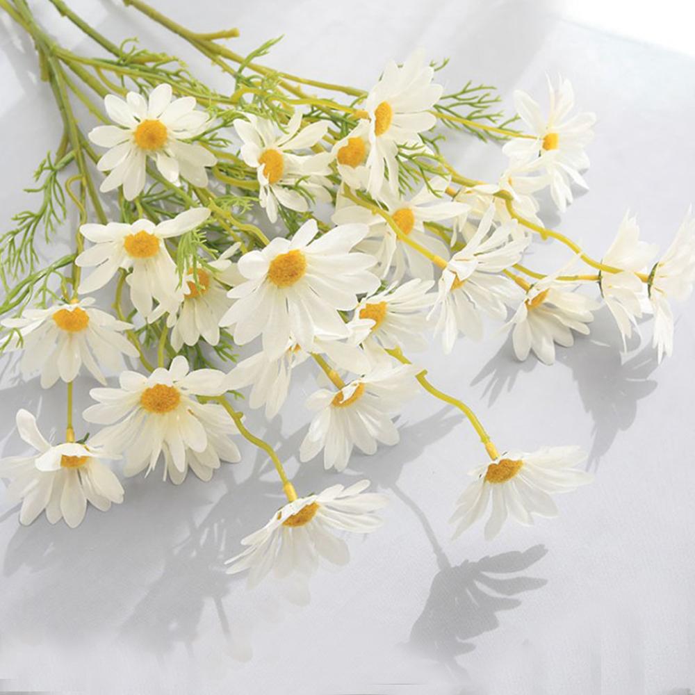 

5/10 шт. 5 головок искусственные цветы ромашка свадебный букет для невесты домашняя комната ваза свадебный сад декор подарки искусственные цветы DIY аксессуары 5pcs белый
