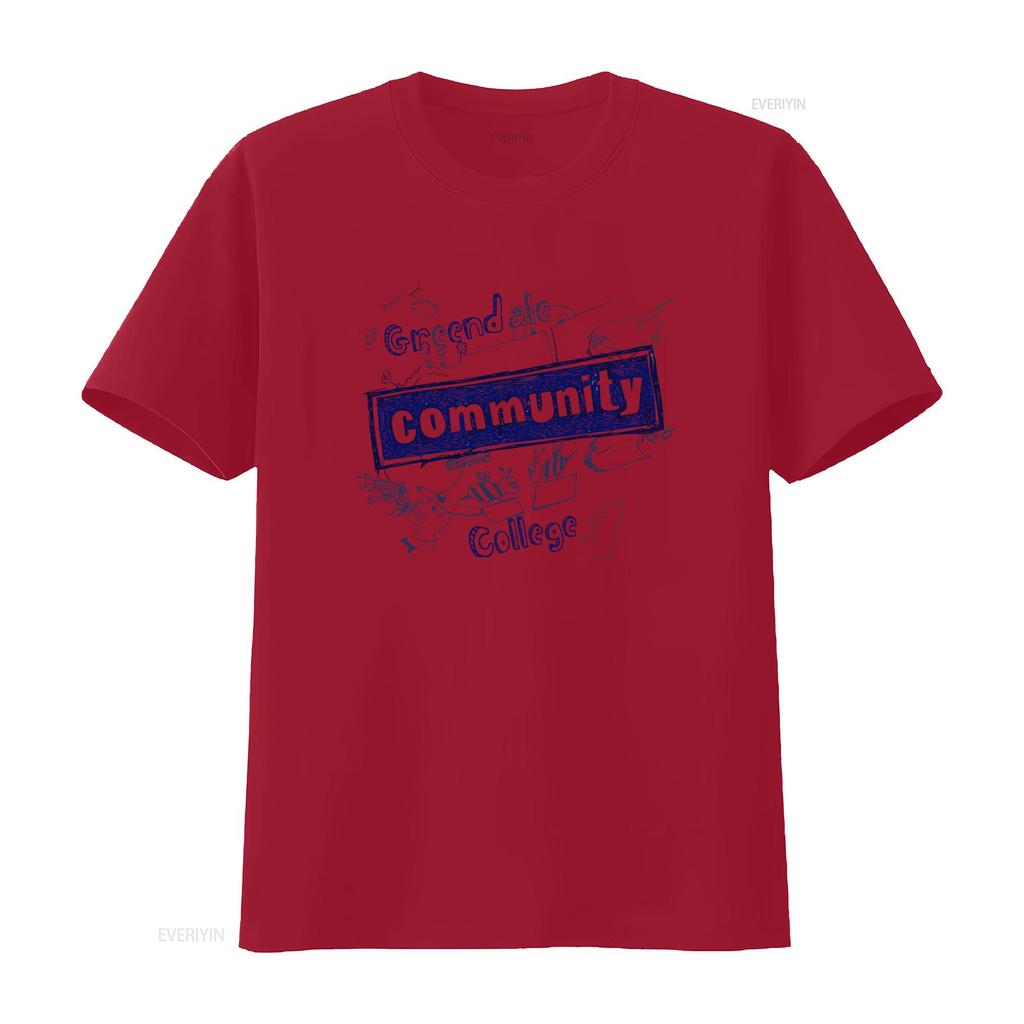 Greendale Community College Print T Shirt for Adults vintage Washed Stretched Stylish fashion Slightly Comfortable Breathable