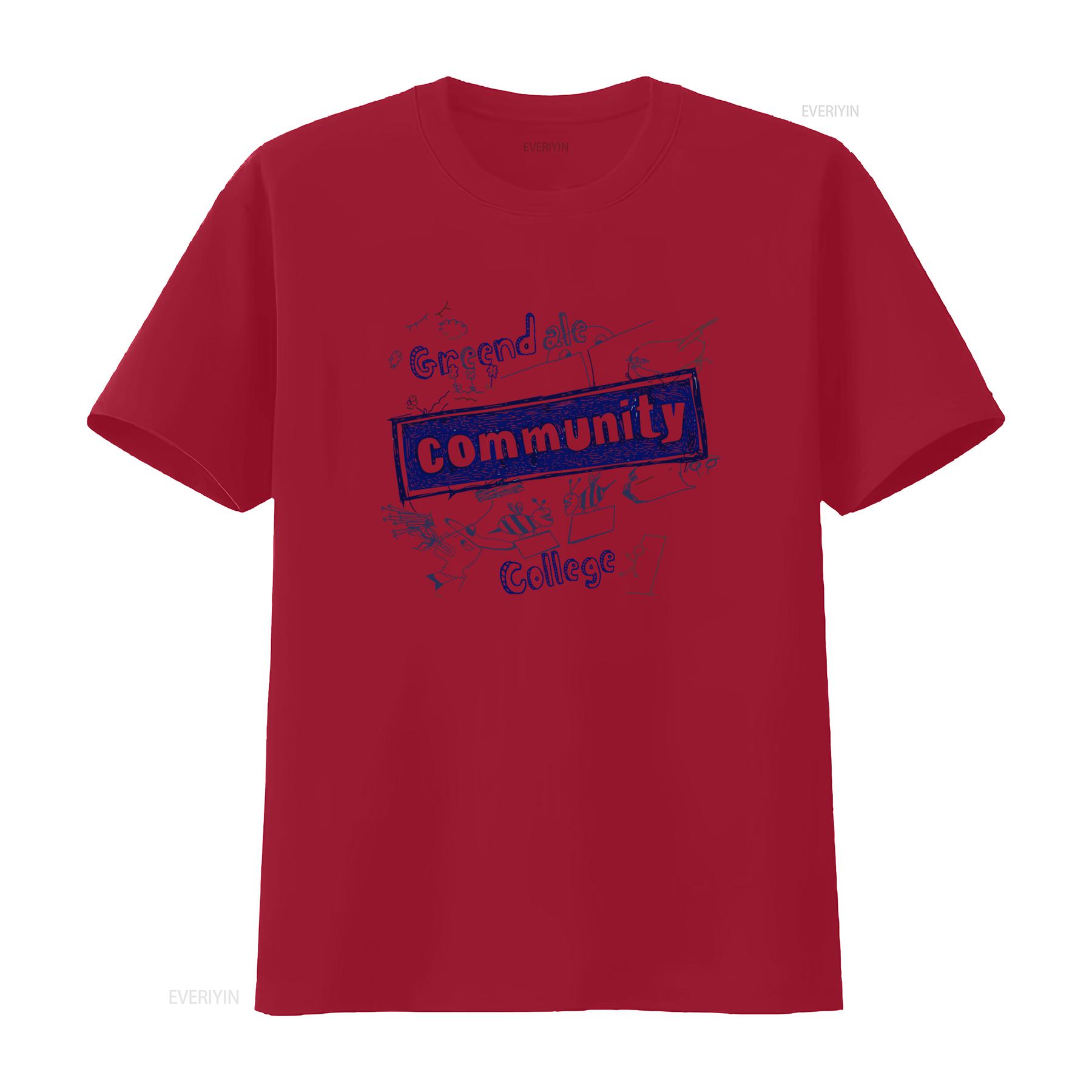 Greendale Community College Print T Shirt for Adults vintage Washed Stretched Stylish fashion Slightly Comfortable Breathable S