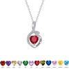Heart-Shaped "Love You" Necklace with Birthstone Diamond Pendant - Light Luxury Valentine's Day Clavicle Chain (12 Color Options)