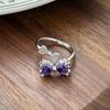 Nine Purple Fire Purple Diamond Super Immortal Zir*****Pen Ring Exquisite Light Luxury High-End Niche Design Stacked Ring Girl