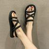 Summer New Flat-soled Sandals Women's Small Fragrant Style Fashion Casual Soft-soled Lightweight Cool Slippers Vacation Seaside Beach Shoes