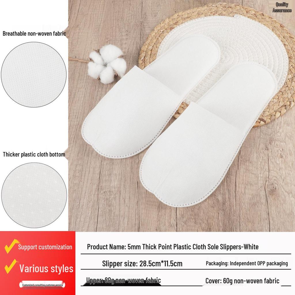 Luxusní pratelné protiskluzové pantofle z perlové bavlny pro hotelové a domácí hosty