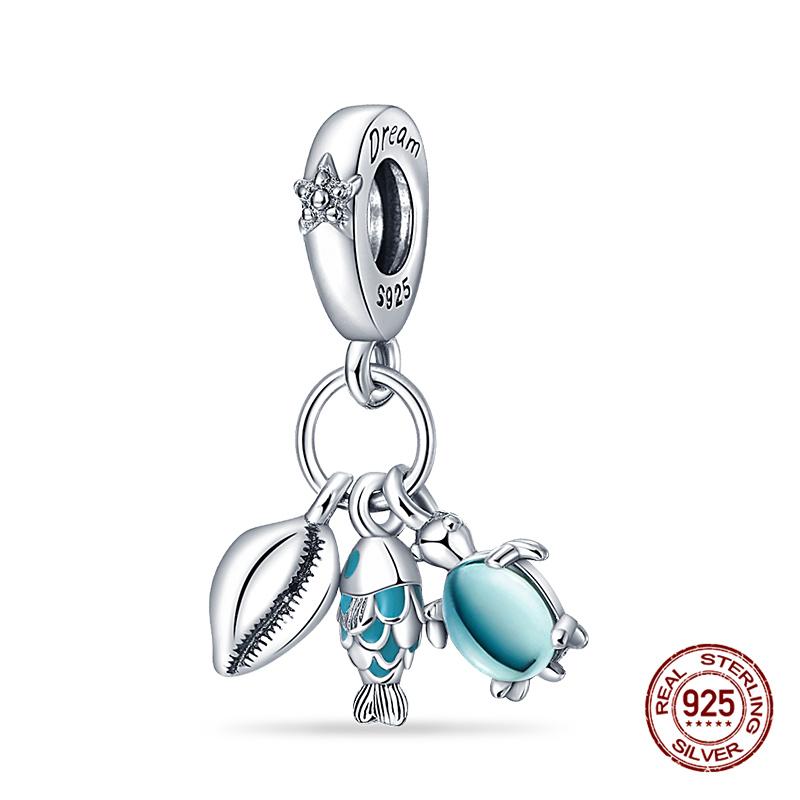New In Original Charm Copper Ocean Series Sea Turtles Charms Beads Fit 3Mm Original Bracelet For Women Diy Fine Jewelry Gift