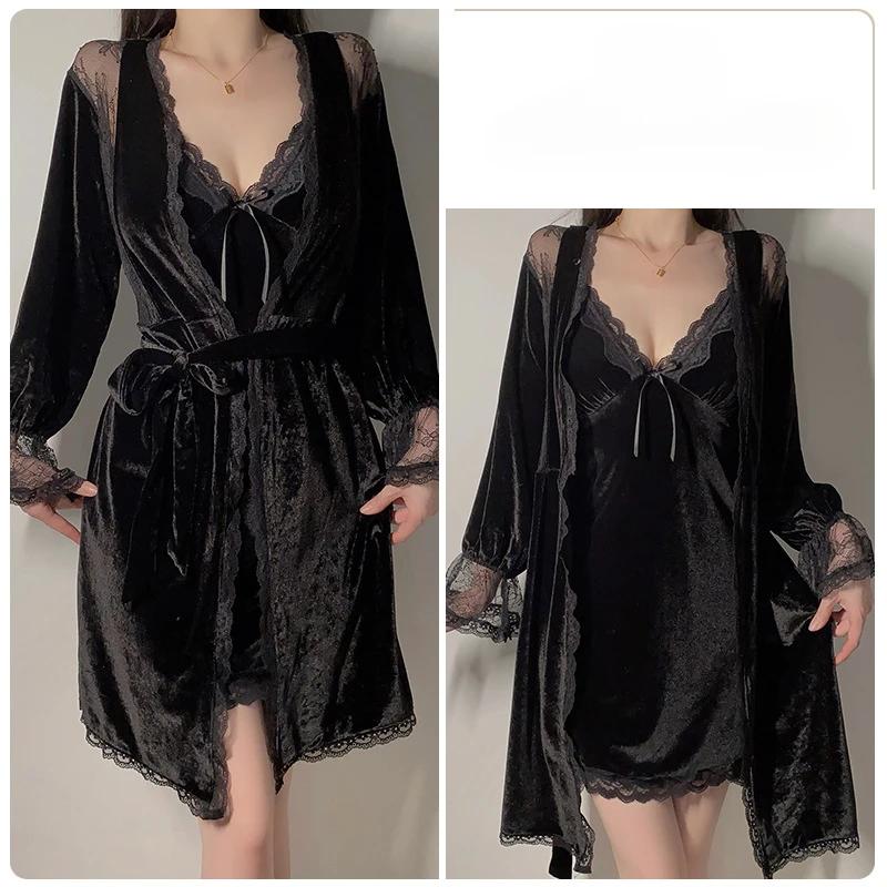 Sling Women's Pajamas Set Autumn and Winter Warm Pajamas Set Women's Pajamas Simple Underwear