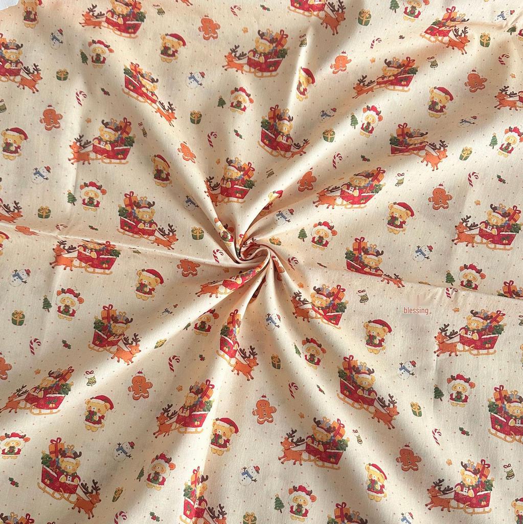 Korean Style 100% Cotton Digital Print Cartoon Fabric for Children's, Family, and Homewear DIY