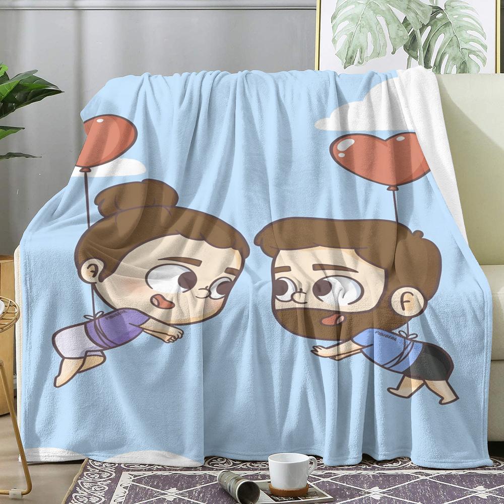 P-PiBu B-bera P-pibubear Throw Soft Flannel Throw Blanket, Lightweight Breathable Summer Nap Blanket For Home Travel Cozy Decor 75X95CM