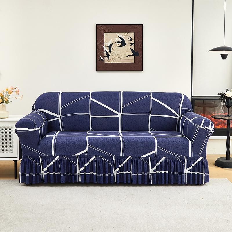 Sofa Slipcover Couch Cover With Skirt Durable Washable High Elastic Stretchable Easy Fit Universal Furniture Protector