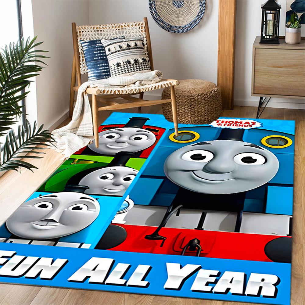 Thomas Train Birthday Party Carpet Design for Hallway Dormitory Game Room Balcony Antislip Carpet Anime Office Decor