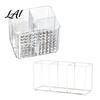 Dressing Table Storage Case Transparent Acrylic Makeup Brush Organizer Multi-Compartment Bin Modern Vanity Bin Style Cosmetic Display for Lip Gloss