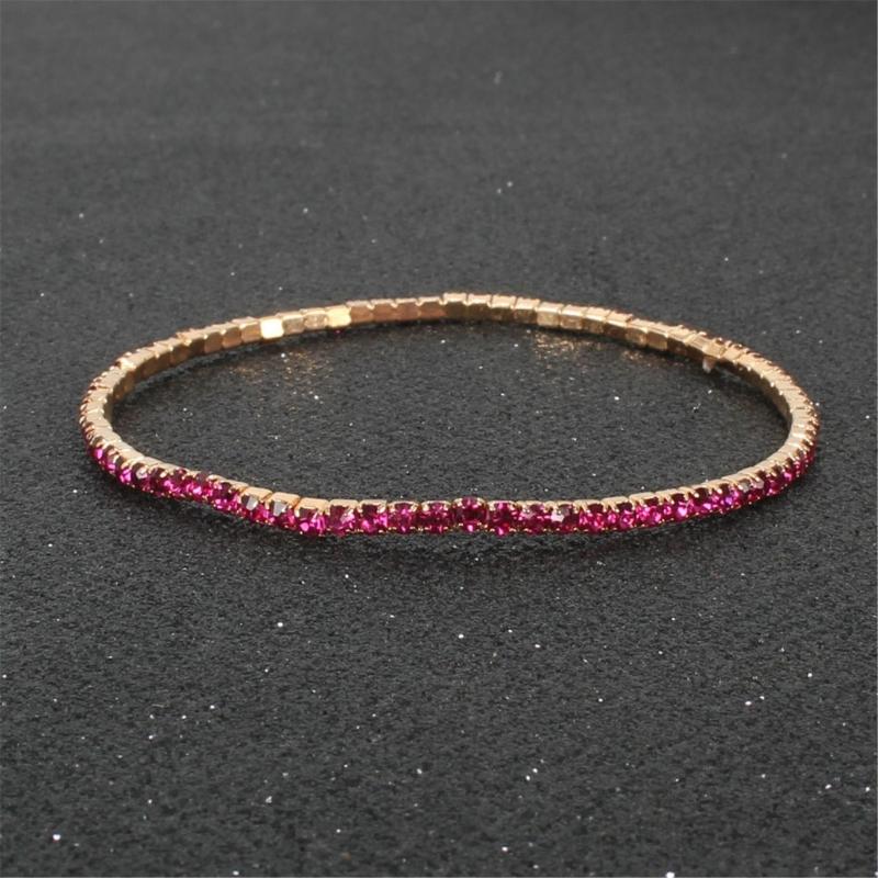 9 Pieces Multicolor Zirconia Elastic Bracelet Set Fashionable Stretch Rhinestones Handchain Jewelry for Women Girls