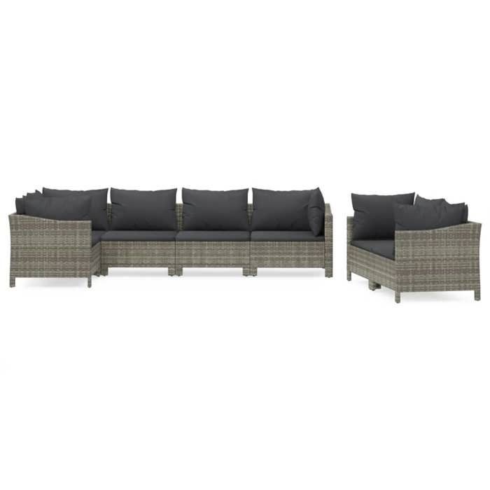 VidaXL Salon de Jardin avec Coussins 7 pcs, Ensemble de Meubles de Terrasse, Mobilier d'Extérieur, Canapé de Patio, Moderne, 3187288