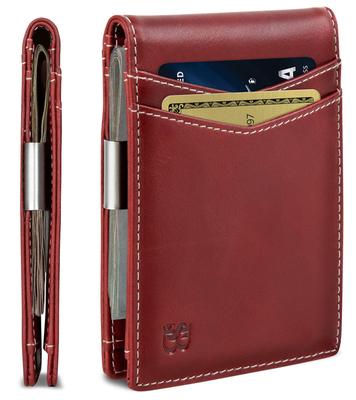 Serman Brands Money Clip Wallet Slim Front Pocket RFID Blocking Card Holder Minimalist Bifold - Men's
