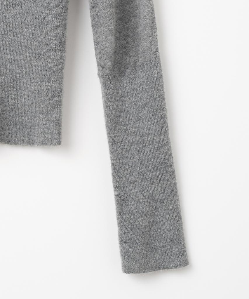 MILLO WOMEN Sheer Deep V-Neck Knit [Gray]