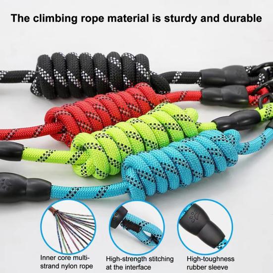 Dog Leash Heavy Duty Nylon Rope Leash 5Ft 6.5Ft 10Ft Leash with Padded Handle for Small Medium Large Dogs Training Outdoor