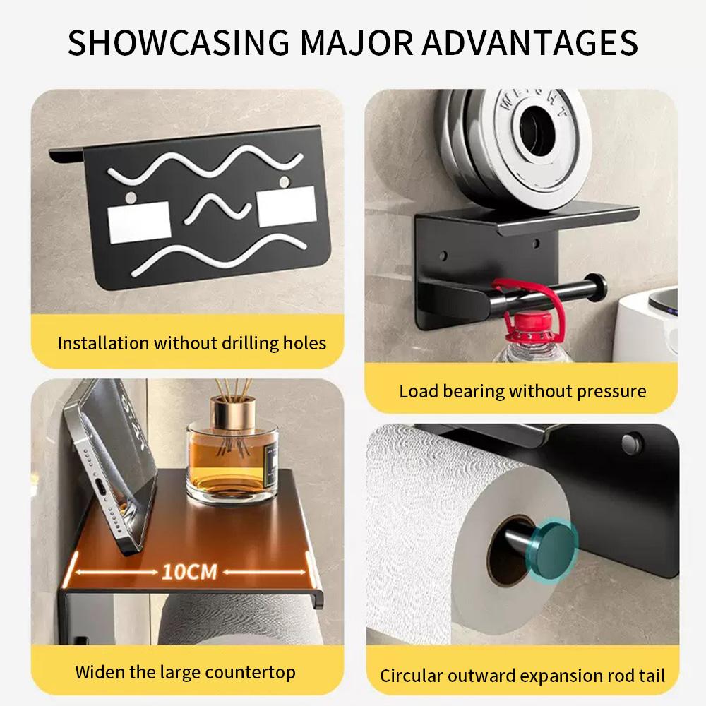 Bathroom Toilet Paper Holder Punch-Free Installation Wall Tissue Rack for Hotel & Commercial Project Use