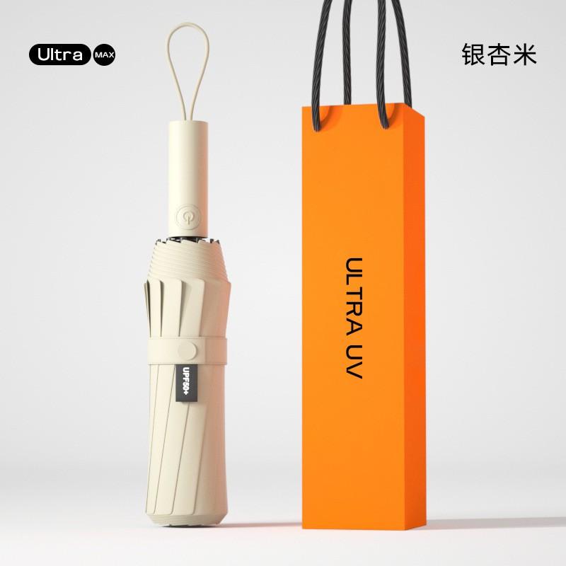 Automatic Open Close Umbrella Men Women Large 24-Rib Windproof Rain Sun Dual Use Foldable 3-Section