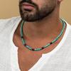 Men'S Turquoise Volcanic Stone Necklace New Bohemian Ethnic Style Unique Niche Hip-Hop Necklace