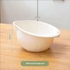Practical Plastic Strainer Basket With Slanted Base And Side Draining Holes Kitchen Rice Washing Bowl Vegetable Colander