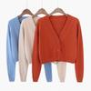 Frauen V-ausschnitt Gestrickte Strickjacken Pullover Weibliche Casual Alle-spiel Kurze Strickjacken Koreanischen Stil Pullover
